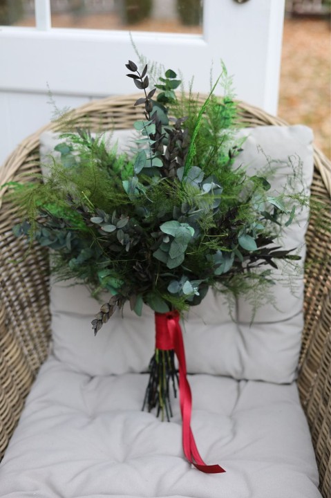 Bukiet Ślubny Eukaliptus ze stabilizowanych roślin EUKALIPTUS &amp; PAPROĆ