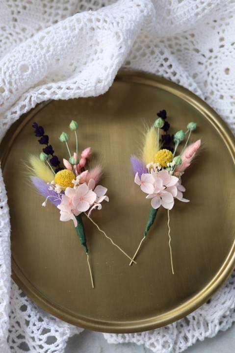 Kokówki ślubne, wsuwki do włosów, kwiatowe wsuwki, ślubne ozdoby do włosów