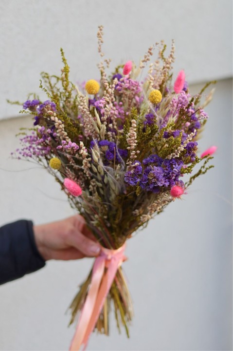 Rustykalny Bukiet Ślubny z suszonych kwiatów i stabilizowanych roślin FIORE