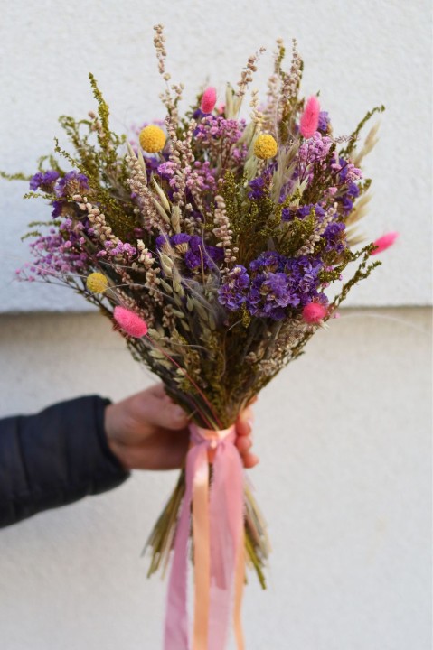 Rustykalny Bukiet Ślubny z suszonych kwiatów i stabilizowanych roślin FIORE