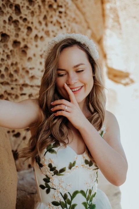 Wianek na głowę z białej Gipsówki, Opaska Ślubna LILY