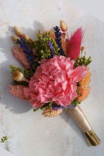 Butonierka Ślubna, butonierka dla Pana Młodego z wiecznym goździkiem ZOJA