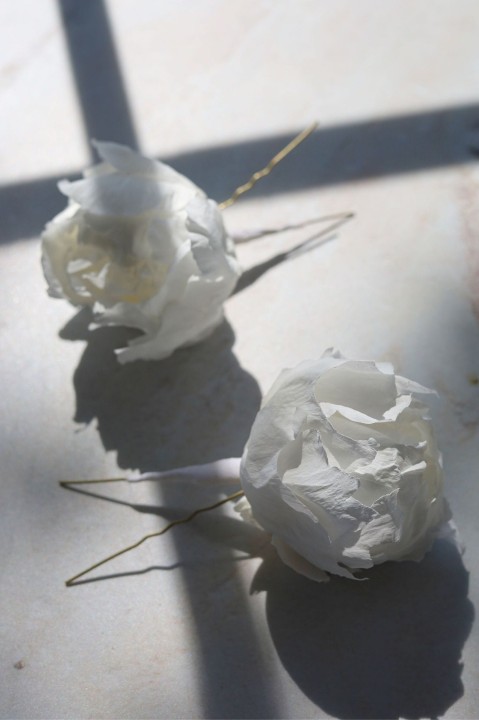 Wsuwki Kokówki Ślubne - Wieczna Piwonia Biała