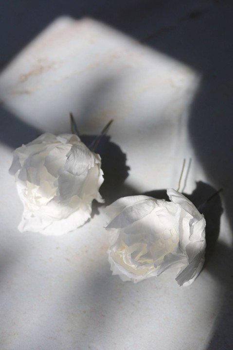 Wsuwki Kokówki Ślubne - Wieczna Piwonia Biała