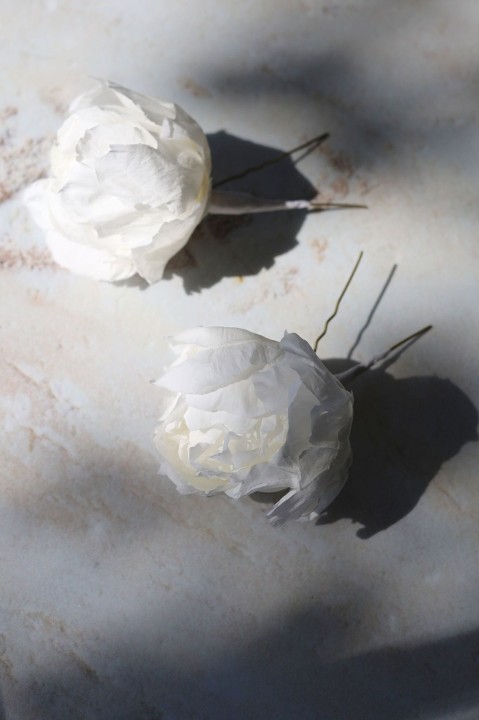 Wsuwki Kokówki Ślubne - Wieczna Piwonia Biała