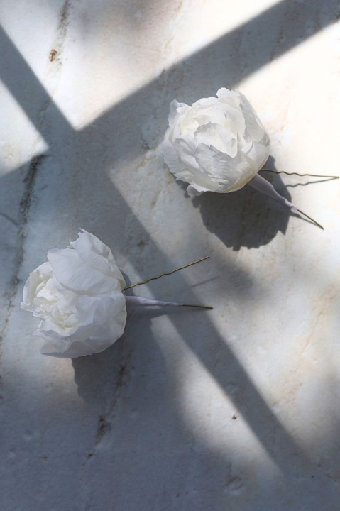 Wsuwki Kokówki Ślubne - Wieczna Piwonia Biała