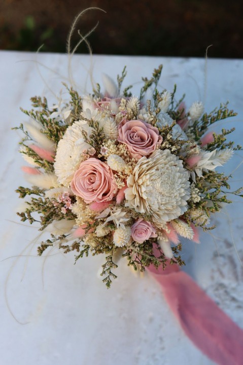 Bukiet ślubny z suszonych kwiatów, wieczny bukiet ślubny , bukiet dla Panny Młodej