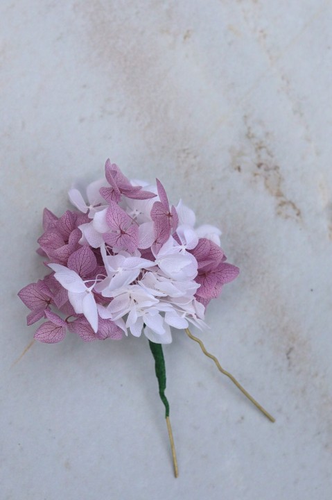 Wsuwki Kokówki Ślubne - Stabilizowana Hortensja Biel & Lawenda