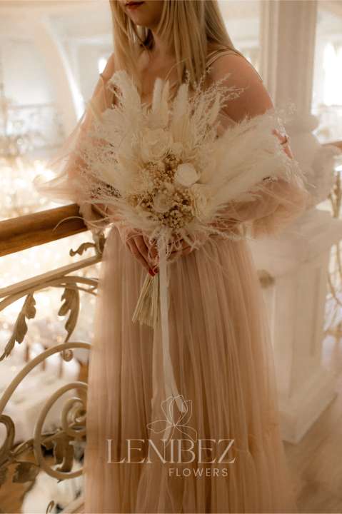 Bukiet ślubny , bukiet Panny Młodej , wieczny bukiet ślubny, , wieczne róże, bukiet z suszonych kwiatów, bukiet ślubny boho