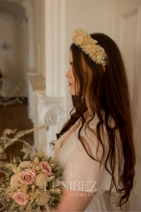 Wianek ślubny, wianek z suszonych kwiatów, wianek na głowę, ślubne ozdoby do włosów
