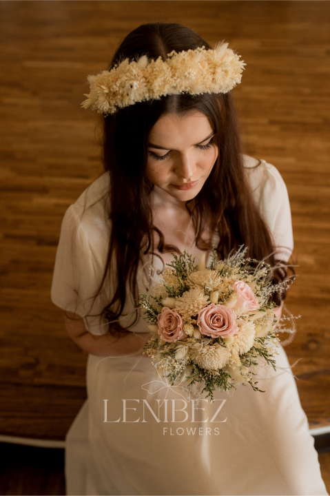 Wianek ślubny, wianek z suszonych kwiatów, wianek na głowę, ślubne ozdoby do włosów