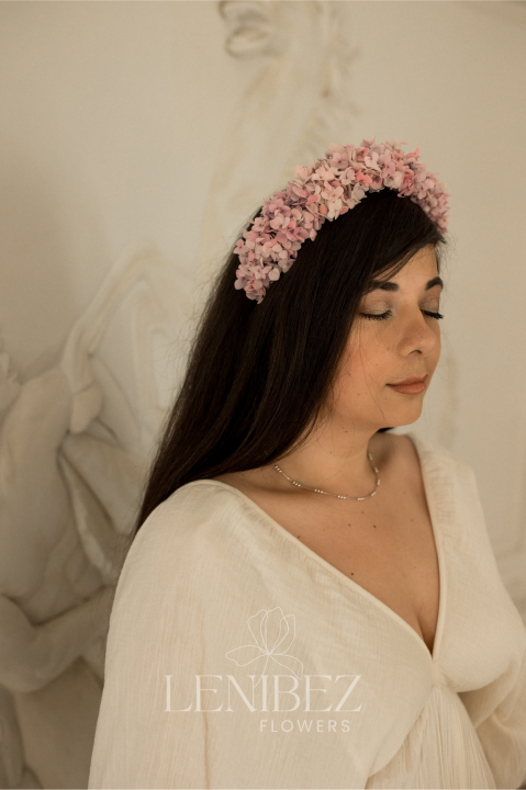 Wianek Ślubny, Opaska na Głowę Hortensja LAWENDA