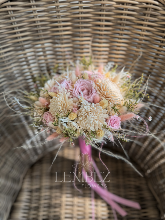 Bukiet ślubny z suszonych kwiatów, wieczny bukiet ślubny , bukiet dla Panny Młodej