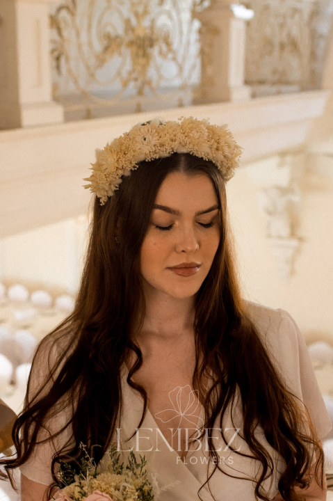 Wianek ślubny, wianek z suszonych kwiatów, wianek na głowę, ślubne ozdoby do włosów