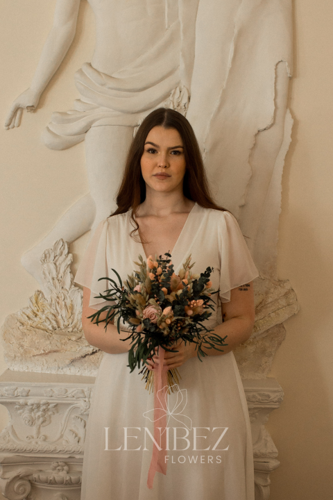 Bukiet ślubny , bukiet Panny Młodej , wieczny bukiet ślubny, , wieczne róże, bukiet z suszonych kwiatów