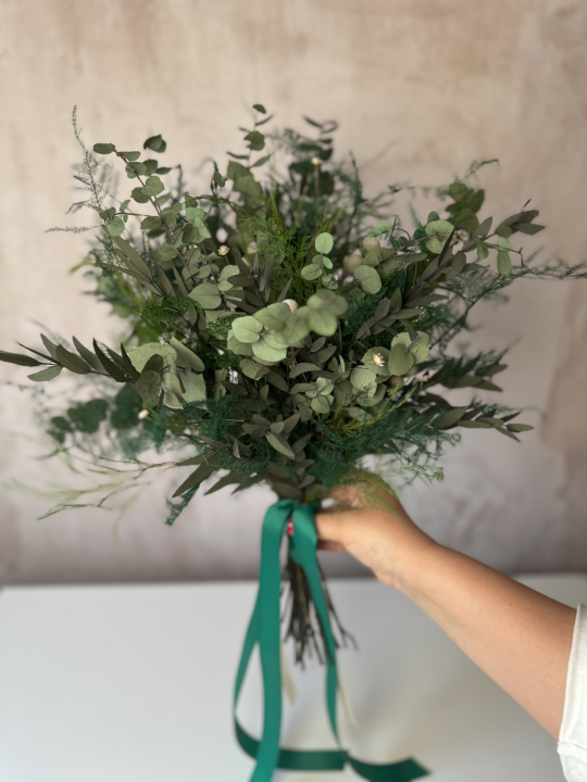 Bukiet Ślubny Eukaliptus ze stabilizowanych roślin EUKALIPTUS & PAPROĆ