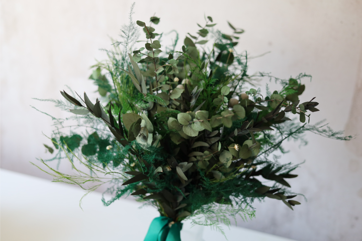 Bukiet Ślubny Eukaliptus ze stabilizowanych roślin EUKALIPTUS & PAPROĆ