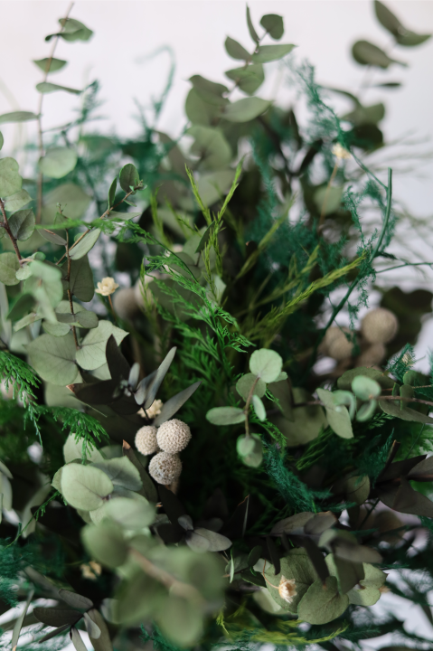 Bukiet Ślubny Eukaliptus ze stabilizowanych roślin EUKALIPTUS & PAPROĆ