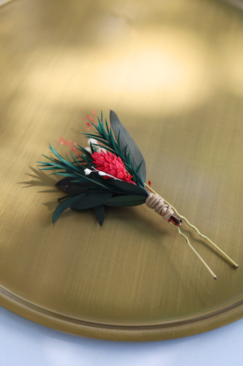 Ozdoba ślubna do włosów , kokówki ślubne z suszonymi i stabilizowanymi kwiatami, wsuwka z kwiatami