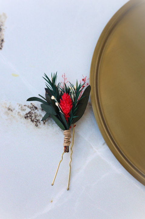 Ozdoba ślubna do włosów , kokówki ślubne z suszonymi i stabilizowanymi kwiatami, wsuwka z kwiatami